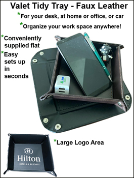 Valet Tidy Tray - Faux Leather - Portable